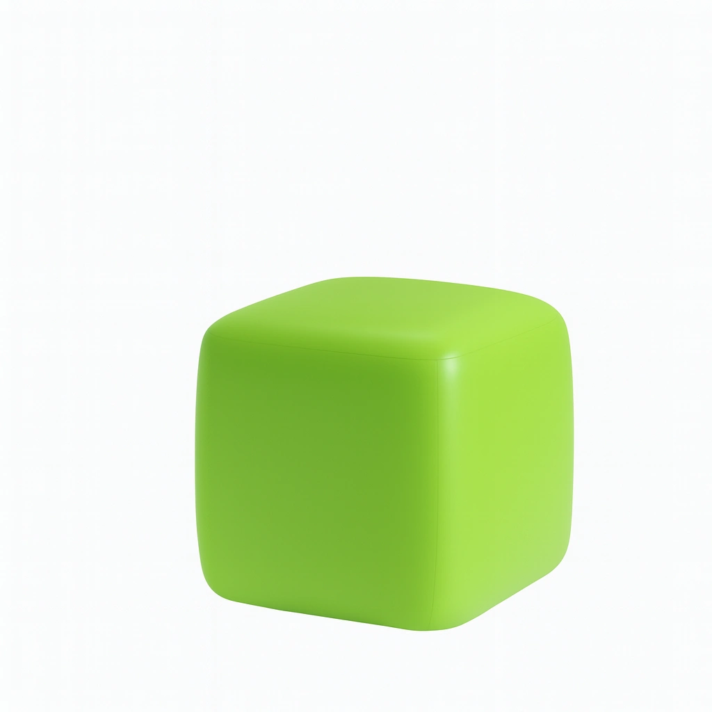 Pouf cubico dal design moderno colore verde brillante-woodhomecraft